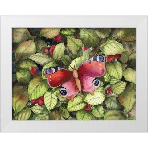 Majestic Butterfly White Modern Wood Framed Art Print by McKenna, Kathleen Parr