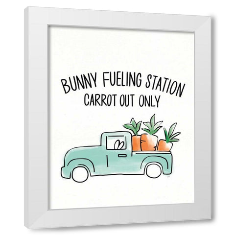 Funny Bunny I White Modern Wood Framed Art Print by York, Leah