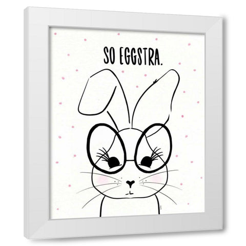 Funny Bunny II White Modern Wood Framed Art Print by York, Leah