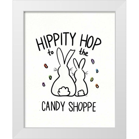 Funny Bunny III White Modern Wood Framed Art Print by York, Leah