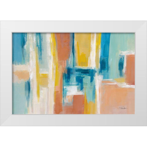 90s Color Blocks White Modern Wood Framed Art Print by Vassileva, Silvia
