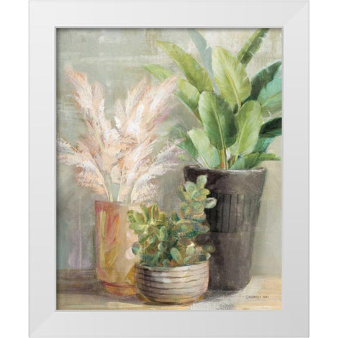 Indoor Garden III White Modern Wood Framed Art Print by Nai, Danhui