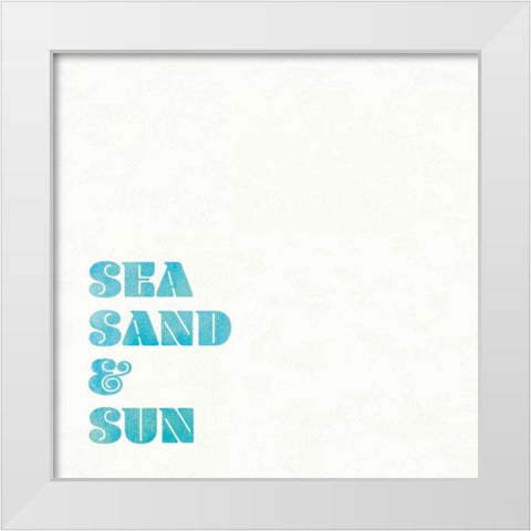 Beach Sayings I White Modern Wood Framed Art Print by Wild Apple Portfolio