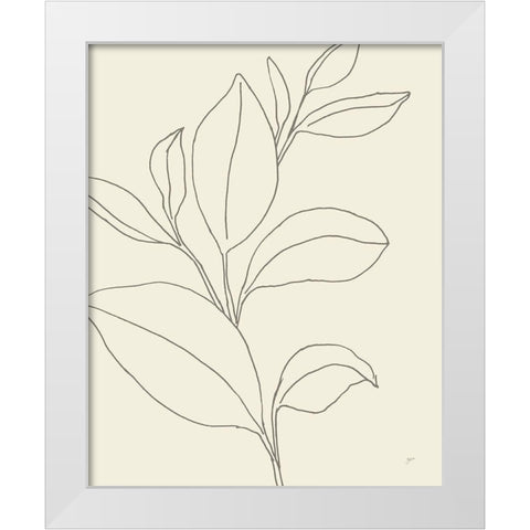 Line Leaves II Oasis White Modern Wood Framed Art Print by Panganiban, Karyn