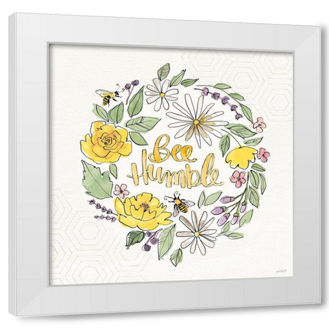 Honeybee Blossoms X White Modern Wood Framed Art Print by Tavoletti, Anne