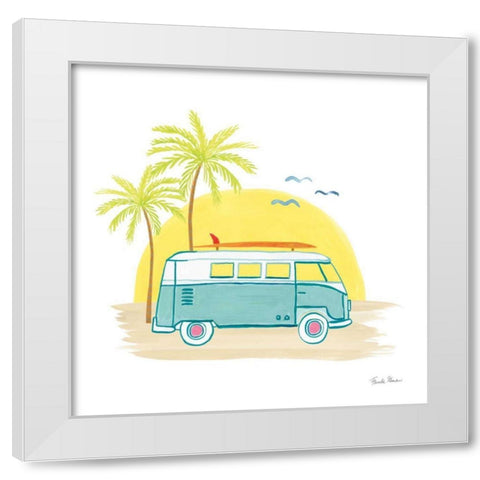 Beach Cruiser I White Modern Wood Framed Art Print by Zaman, Farida