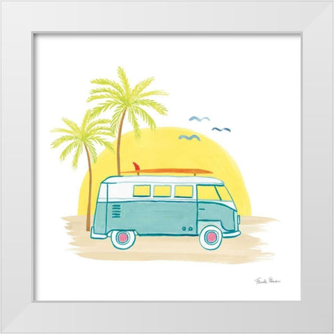 Beach Cruiser I White Modern Wood Framed Art Print by Zaman, Farida