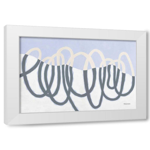 Loops III White Modern Wood Framed Art Print by Ferguson, Kathy