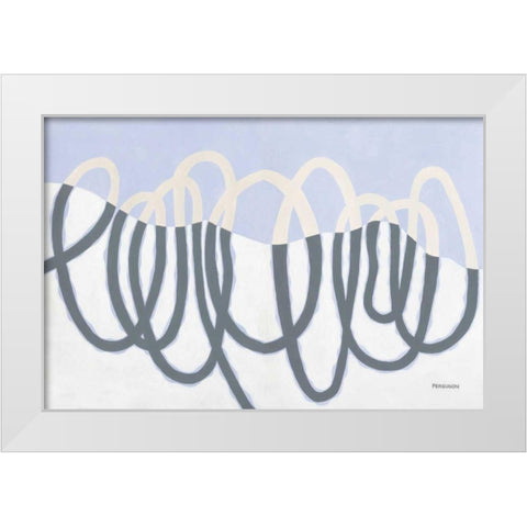 Loops III White Modern Wood Framed Art Print by Ferguson, Kathy