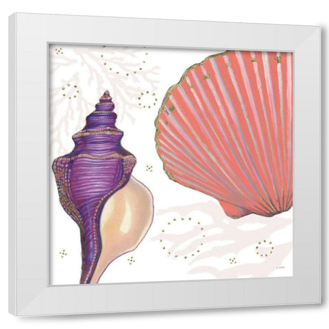 Shimmering Shells I White Modern Wood Framed Art Print by Wiens, James