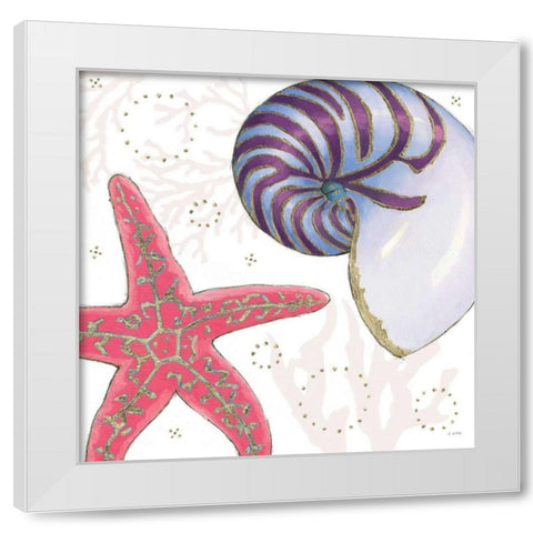 Shimmering Shells II White Modern Wood Framed Art Print by Wiens, James