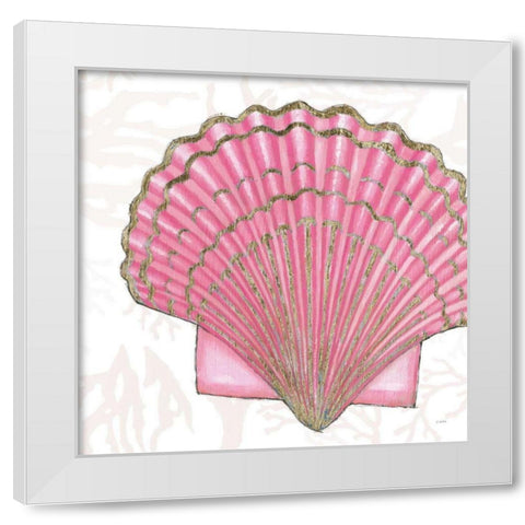 Shimmering Shells V White Modern Wood Framed Art Print by Wiens, James