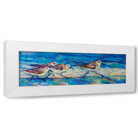 Racing Plovers White Modern Wood Framed Art Print by Vertentes, Jeanette