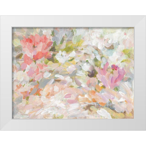 Petal Confetti White Modern Wood Framed Art Print by Nai, Danhui