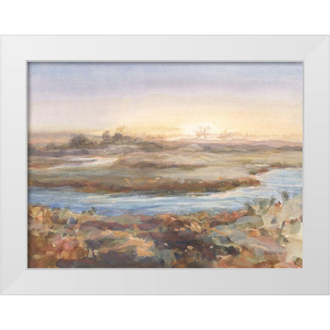 River at Dawn White Modern Wood Framed Art Print by Nai, Danhui