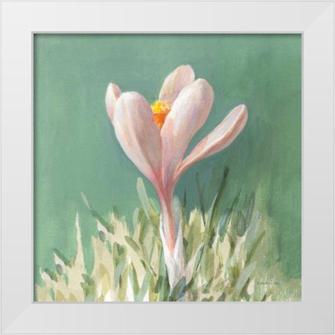 Soft Crocus White Modern Wood Framed Art Print by Nai, Danhui