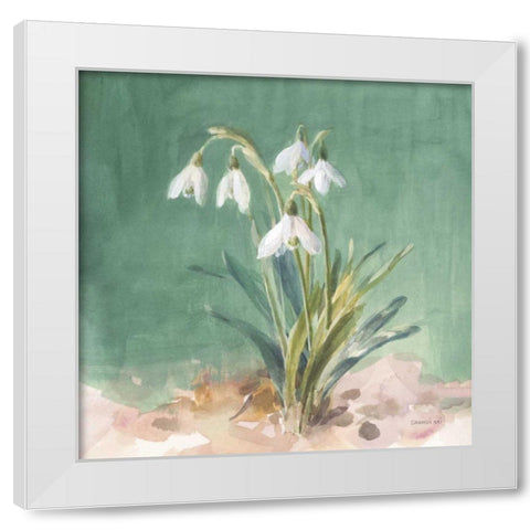 Soft Dewdrops White Modern Wood Framed Art Print by Nai, Danhui