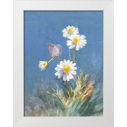 White Daisies White Modern Wood Framed Art Print by Nai, Danhui