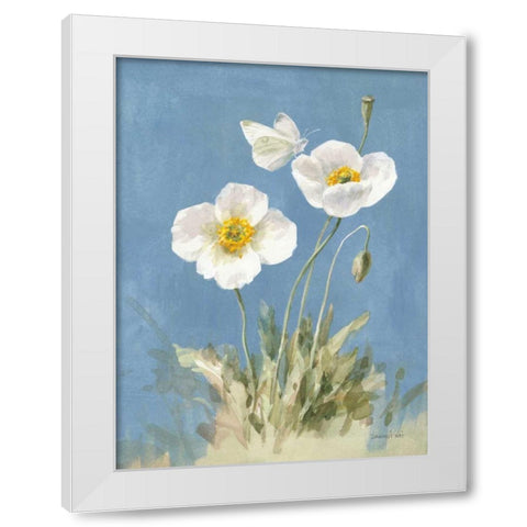 White Poppies I White Modern Wood Framed Art Print by Nai, Danhui