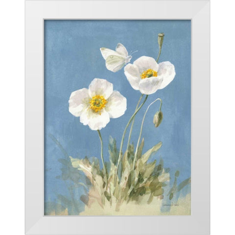 White Poppies I White Modern Wood Framed Art Print by Nai, Danhui