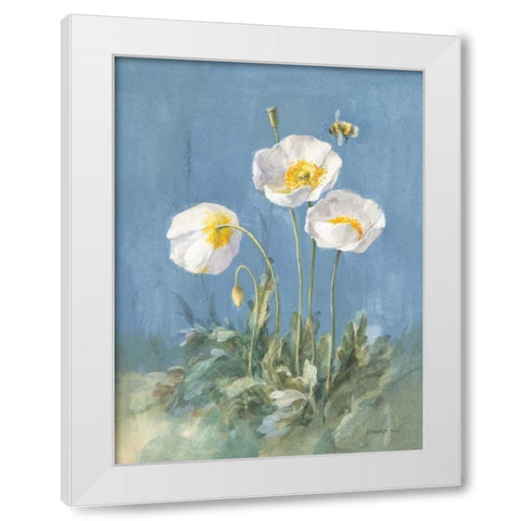 White Poppies II White Modern Wood Framed Art Print by Nai, Danhui