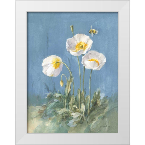 White Poppies II White Modern Wood Framed Art Print by Nai, Danhui