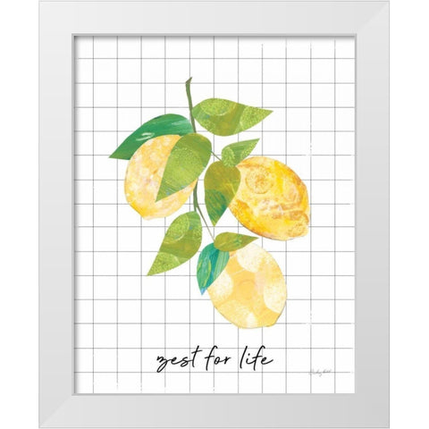 Summer Lemons Sentiment I White Modern Wood Framed Art Print by Prahl, Courtney