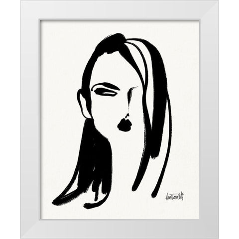 Brush Portrait VI White Modern Wood Framed Art Print by Tavoletti, Anne