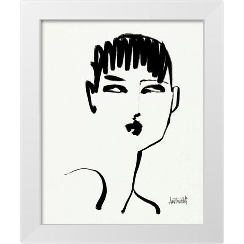 Brush Portrait VII White Modern Wood Framed Art Print by Tavoletti, Anne