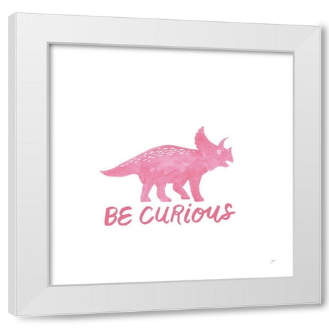 Dino Inspiration V Pink White Modern Wood Framed Art Print by Panganiban, Karyn
