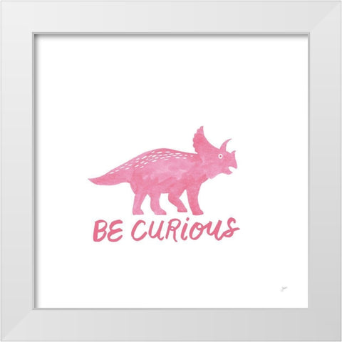 Dino Inspiration V Pink White Modern Wood Framed Art Print by Panganiban, Karyn