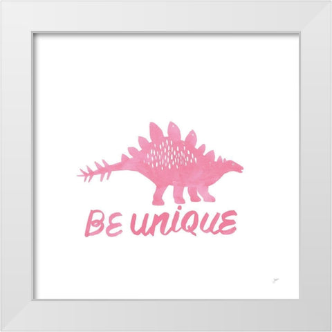 Dino Inspiration VII Pink White Modern Wood Framed Art Print by Panganiban, Karyn