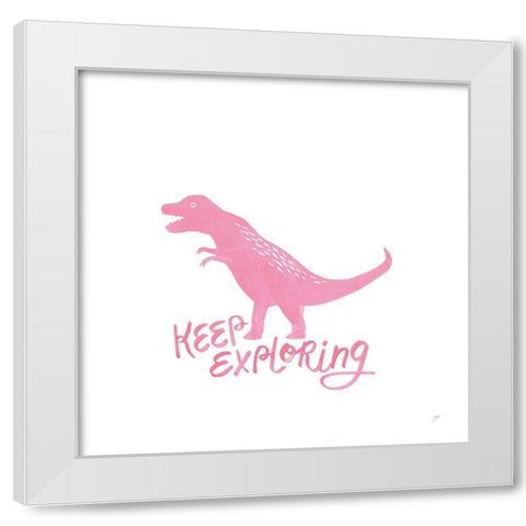 Dino Inspiration VIII Pink White Modern Wood Framed Art Print by Panganiban, Karyn