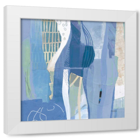 Abstract Layers I Blue White Modern Wood Framed Art Print by Ferguson, Kathy