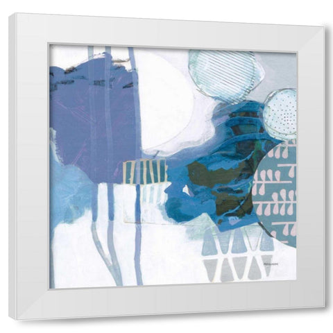 Abstract Layers IV Blue White Modern Wood Framed Art Print by Ferguson, Kathy