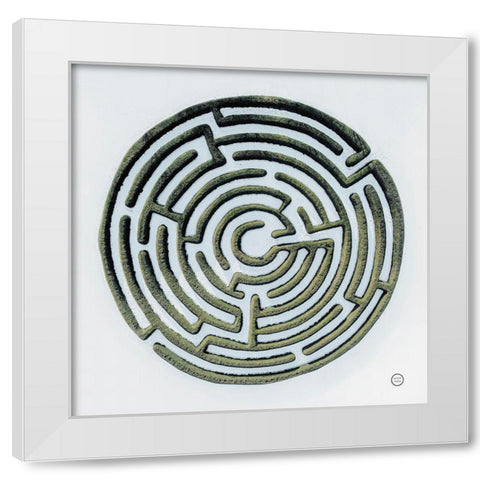 Maze White Modern Wood Framed Art Print by Larson, Nathan