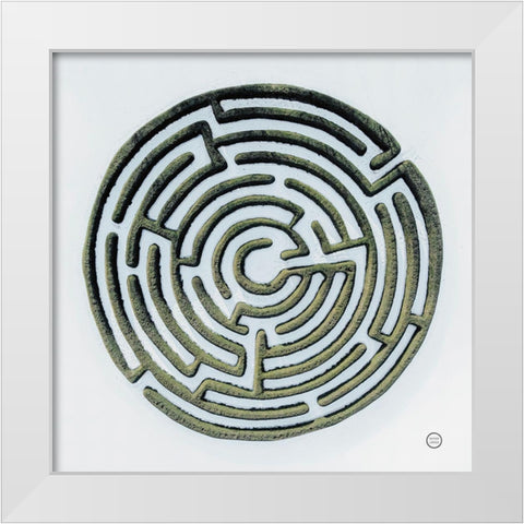 Maze White Modern Wood Framed Art Print by Larson, Nathan