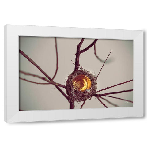 What is Golden White Modern Wood Framed Art Print by Larson, Nathan