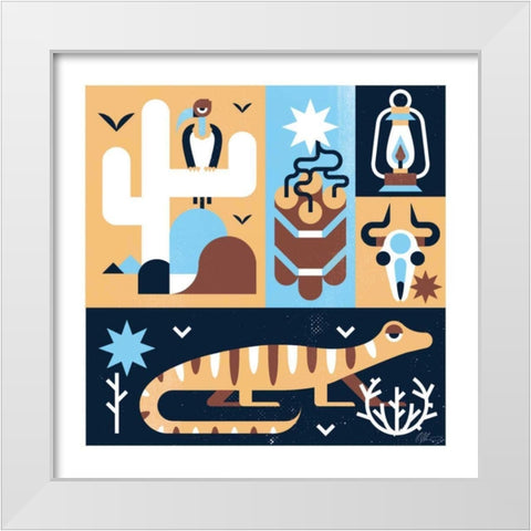 Western III White Modern Wood Framed Art Print by Paterson, Robert John