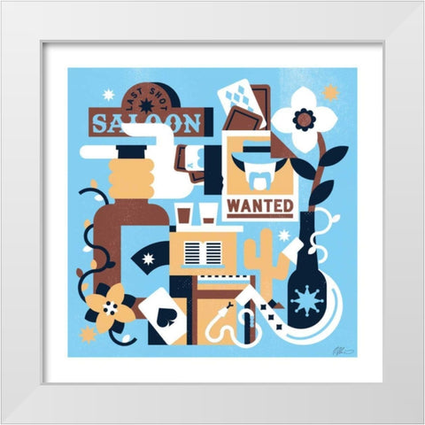 Western IV White Modern Wood Framed Art Print by Paterson, Robert John