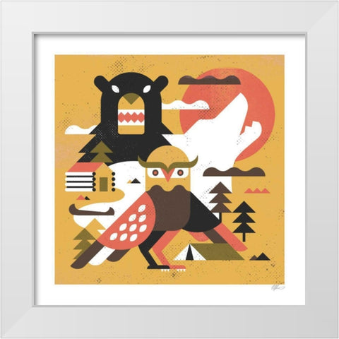 Owl Lake White Modern Wood Framed Art Print by Paterson, Robert John