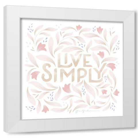 Calm Words I Blush White Modern Wood Framed Art Print by Graham, Gia
