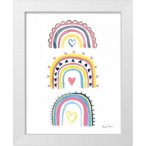 Happy Rainbow I White Modern Wood Framed Art Print by Zaman, Farida