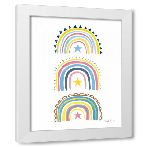 Happy Rainbow II White Modern Wood Framed Art Print by Zaman, Farida