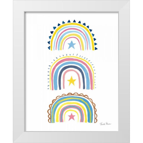 Happy Rainbow II White Modern Wood Framed Art Print by Zaman, Farida