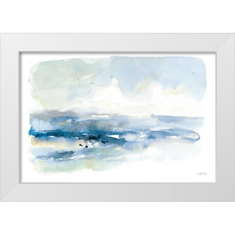 Shoreline Blues I White Modern Wood Framed Art Print by Pete, Katrina