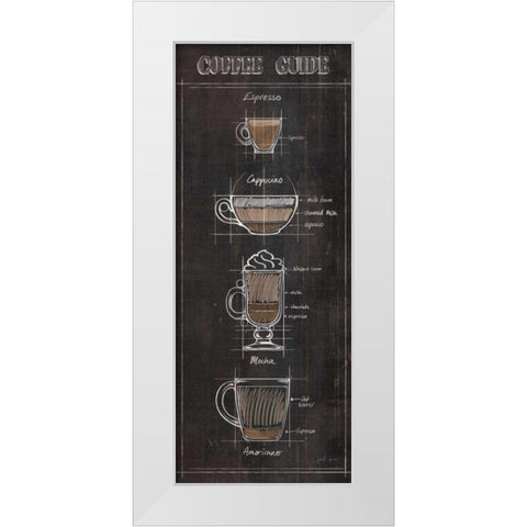 Coffee Guide Panel I White Modern Wood Framed Art Print by Penner, Janelle