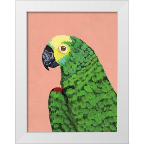 Parrot Head White Modern Wood Framed Art Print by Munger, Pamela