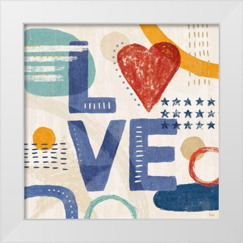 Love and Liberty VI White Modern Wood Framed Art Print by Charron, Veronique