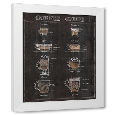 Coffee Guide II White Modern Wood Framed Art Print by Penner, Janelle